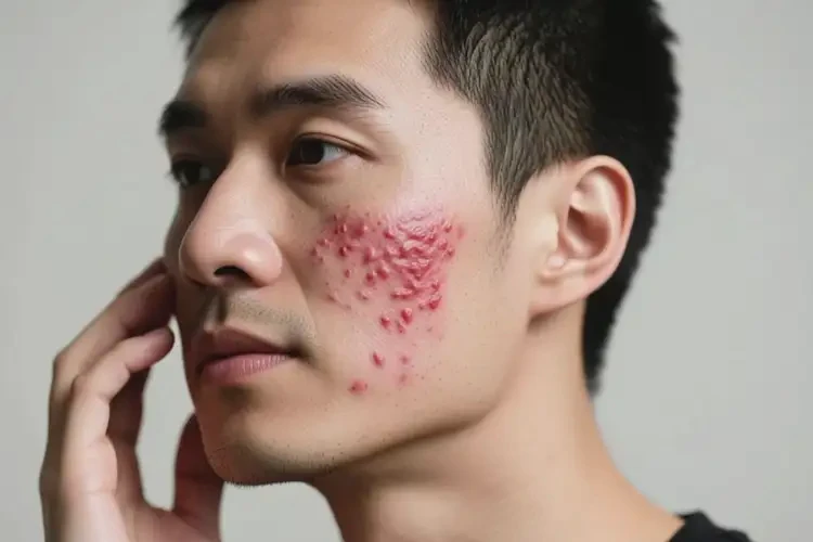 男人臉上容易起濕疹不管它會自己自愈嗎(圖2)