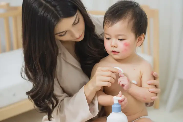 新生兒臉上有濕疹能徹底自愈嗎(圖3)
