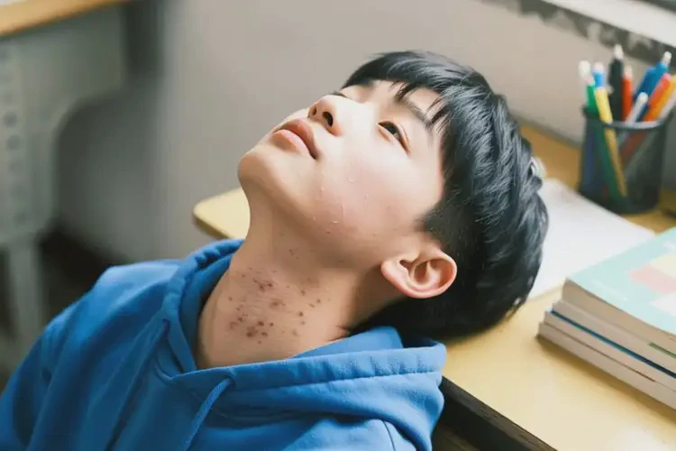 中學(xué)生脖子上偶爾長(zhǎng)濕疹不管它會(huì)自己痊愈嗎(圖1)