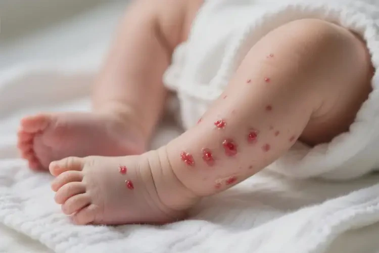 嬰兒小腿上有濕疹不管它會(huì)自己自愈嗎(圖1)