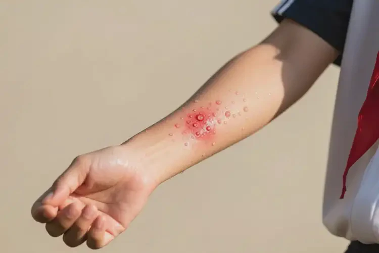 中學(xué)生手臂出現(xiàn)濕疹不管它會自己痊愈嗎(圖1)