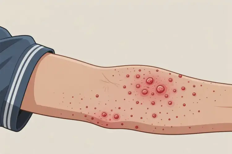 中學生手臂上出現(xiàn)濕疹能靠自己自愈嗎(圖1)