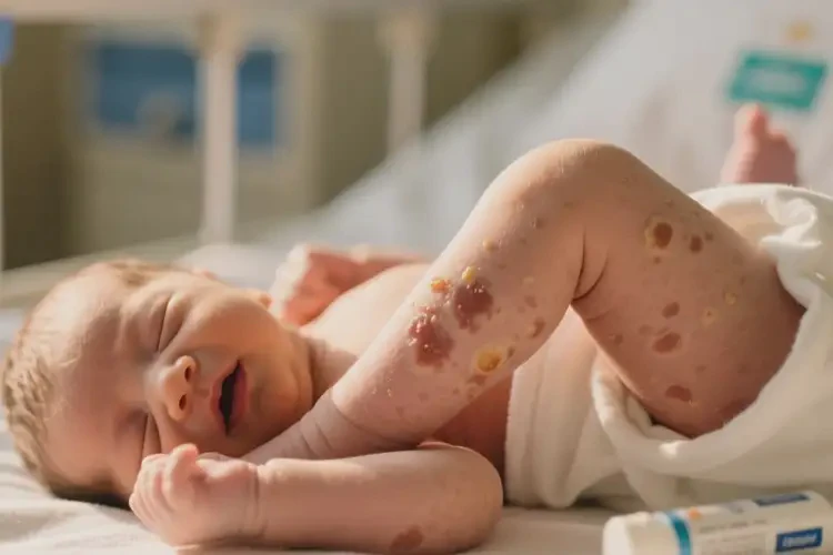 新生兒四肢出現(xiàn)濕疹不管它會自己痊愈嗎(圖4)