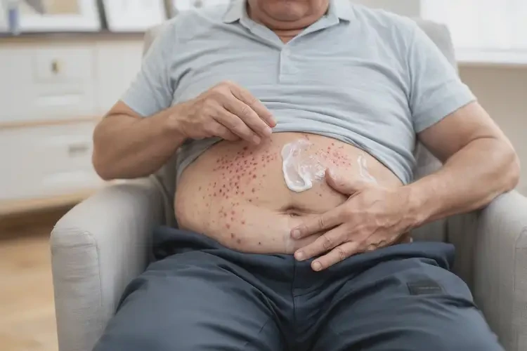 男生肚子上起濕疹能徹底自愈嗎(圖1)