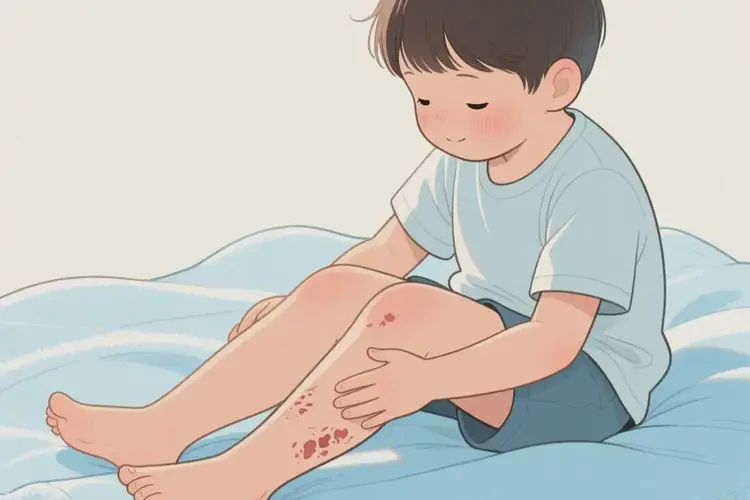 小儿小腿出现湿疹不管它会自己好吗(图1)