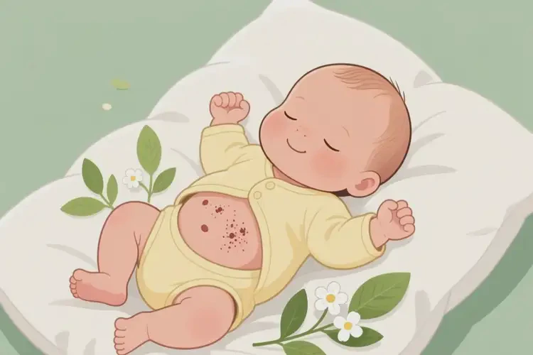 新生兒肚子上出現(xiàn)濕疹可以徹底自愈嗎(圖1)