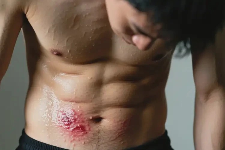 男人肚子上偶爾長濕疹不管它會(huì)自己痊愈嗎(圖2)