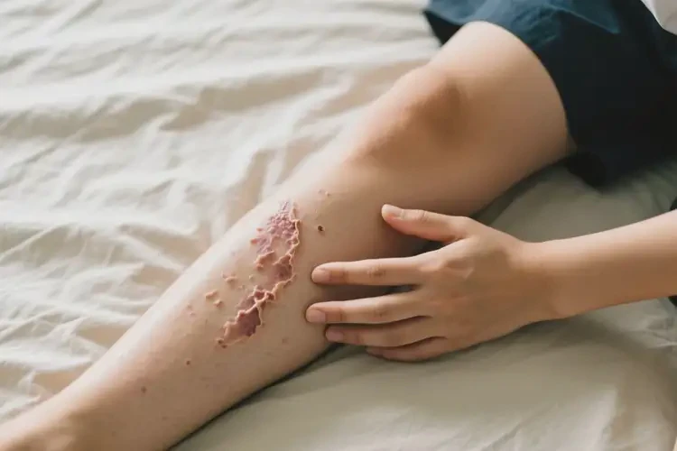 大學生大腿出現(xiàn)濕疹不管它會自己自愈嗎(圖2)