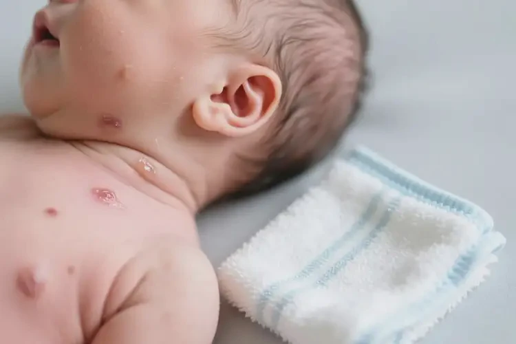 新生兒脖子容易長濕疹不管它會自己痊愈嗎(圖1)