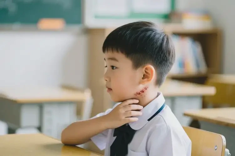 小學(xué)生脖子出現(xiàn)濕疹不管它會(huì)自己好嗎(圖3)