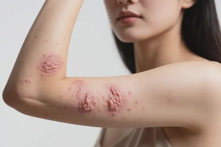 女人手臂上起濕疹不管它會自己自愈嗎(圖2)