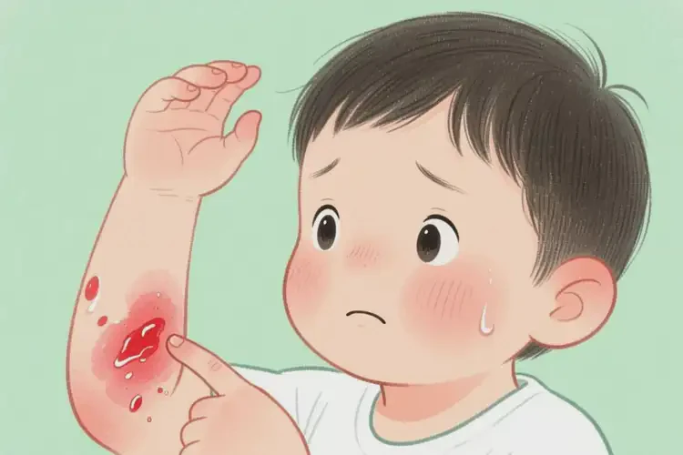 孩子手臂上偶爾起濕疹不管它會自己好嗎(圖1)