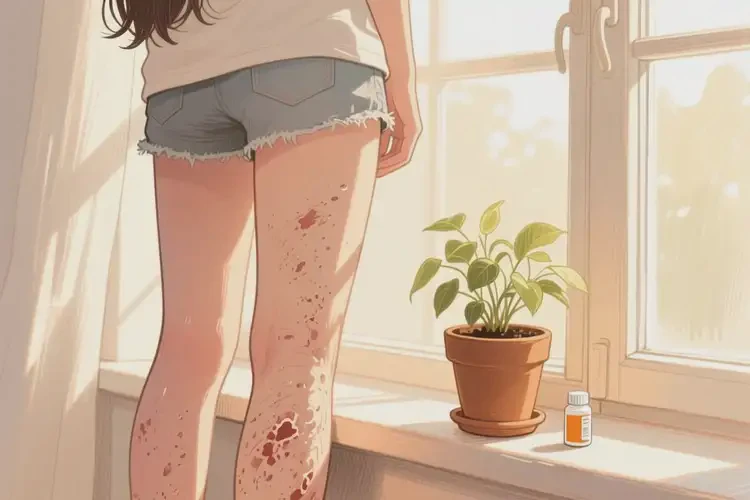 女生大腿上起湿疹不管它会自己自愈吗(图2)