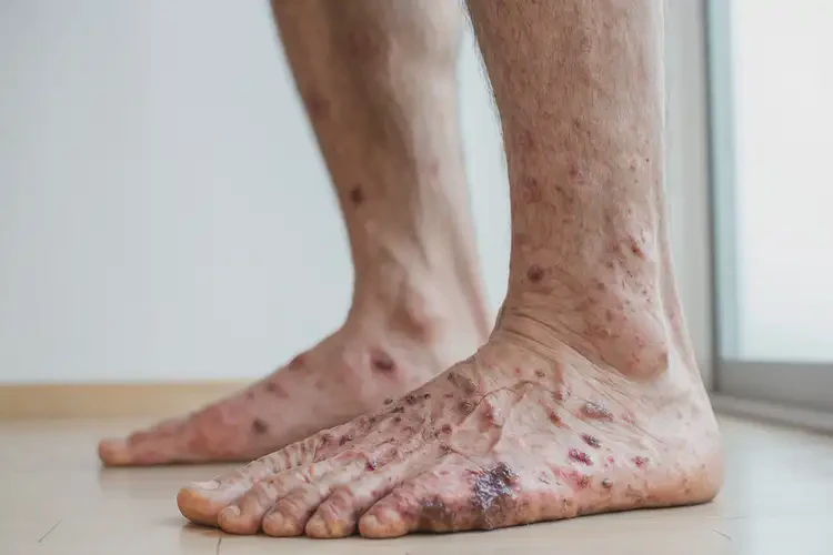 男性腳上偶爾長(zhǎng)濕疹可不可以徹底自愈(圖1)