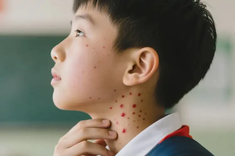 中学生脖子偶尔起湿疹不管它会自己好吗(图1)