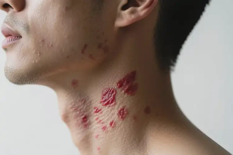 男性脖子有濕疹不管它會(huì)自己痊愈嗎(圖3)