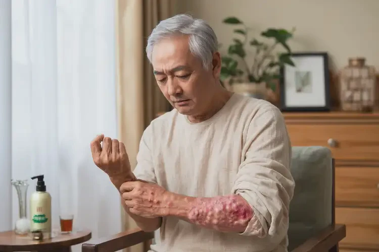 老年人手臂上容易長(zhǎng)濕疹能徹底自愈嗎(圖1)