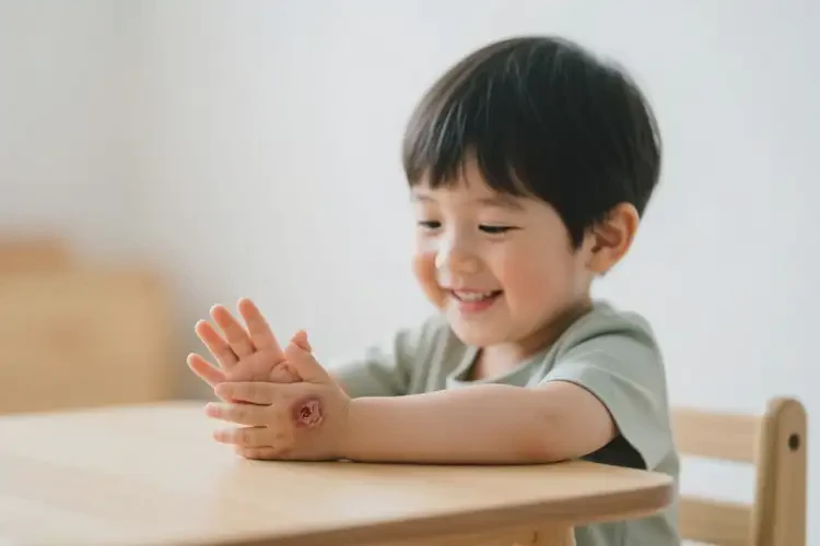 小兒手上容易長濕疹不管它會自己自愈嗎(圖1)