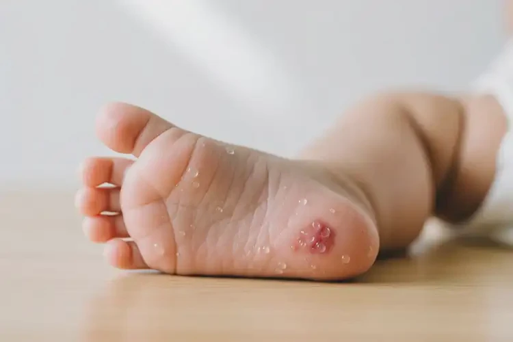 嬰兒腳上經(jīng)常長濕疹不管它會自己痊愈嗎(圖1)