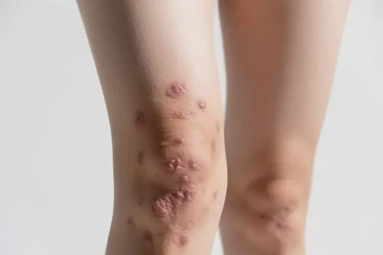 女性大腿出現(xiàn)濕疹可以徹底自愈嗎(圖1)