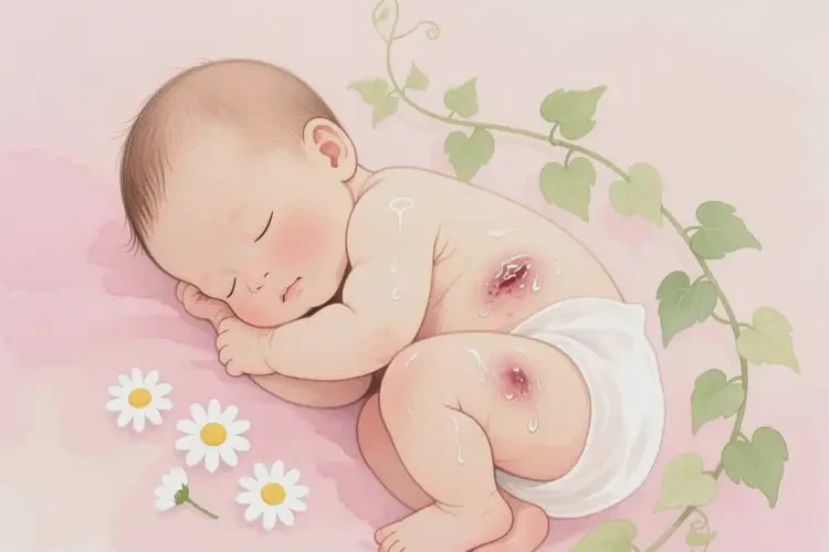 嬰幼兒肚子上出濕疹不管它會(huì)自己痊愈嗎(圖1)