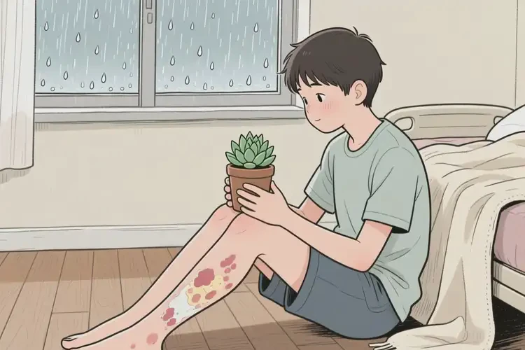 青少年小腿出濕疹不管它會自己自愈嗎(圖1)