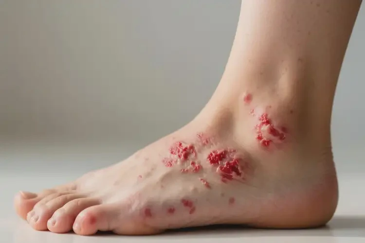 女性腳上經(jīng)常長濕疹不管它會自己好嗎(圖3)