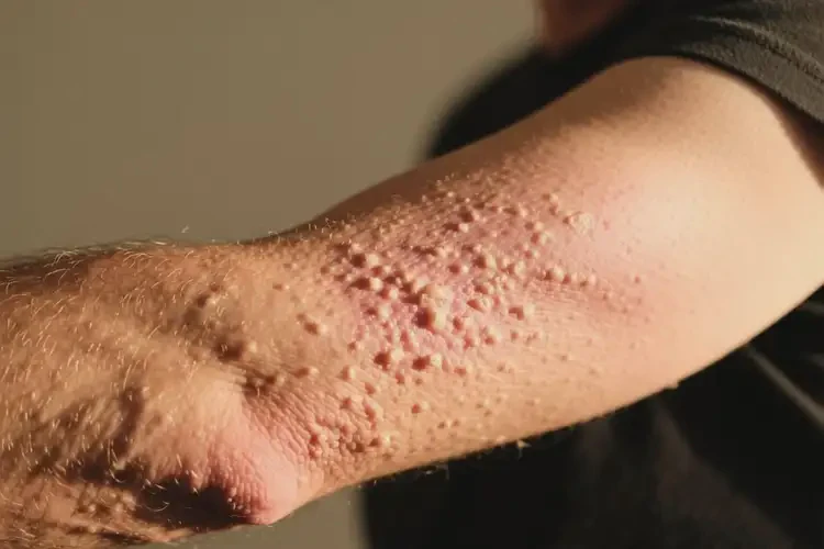 男性手臂上經(jīng)常起濕疹能靠自己自愈嗎(圖1)