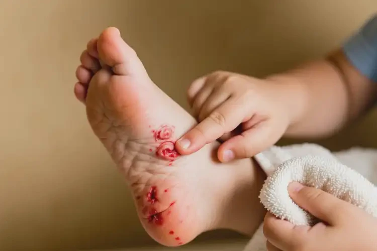 孩子脚上出现湿疹不管它会自己好吗(图1)