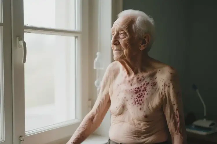 老人全身出濕疹不管它會(huì)自己好嗎(圖1)