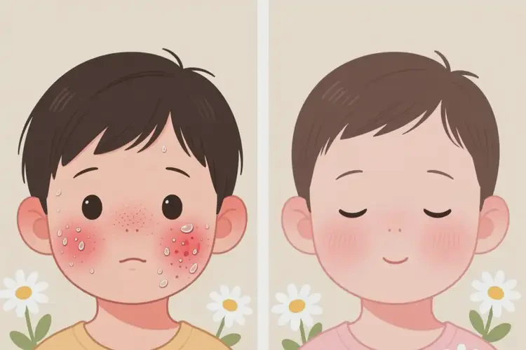 兒童面部出現(xiàn)濕疹不管它會(huì)自己好嗎(圖3)