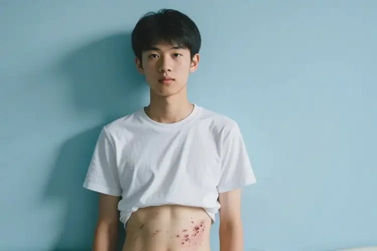 中學(xué)生肚子出現(xiàn)濕疹不管它會(huì)自己好嗎(圖1)