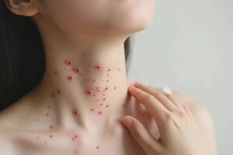 女生脖子出现湿疹不管它会自己好吗(图3)