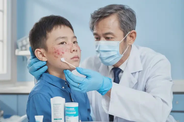 儿童脸上出湿疹不管它会自己痊愈吗(图3)