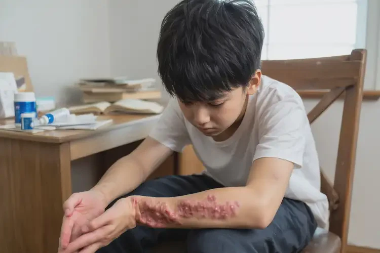 青少年肚子上出濕疹不管它會(huì)自己自愈嗎(圖1)