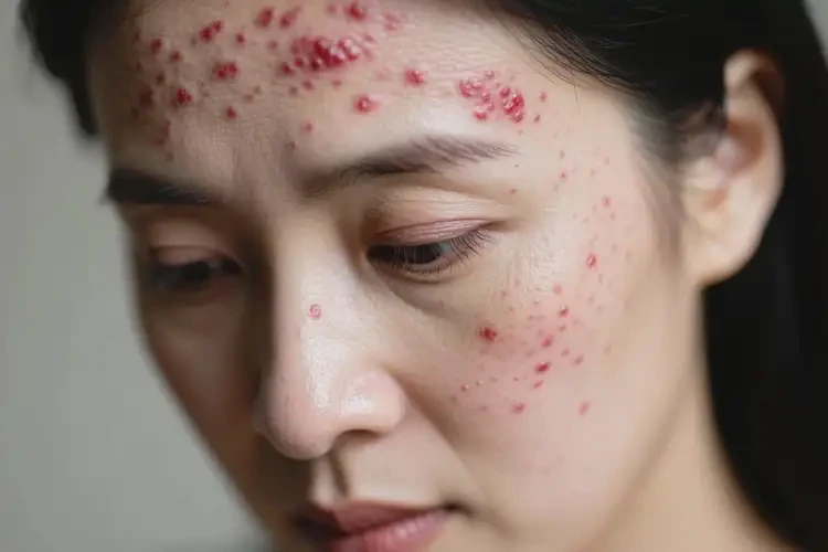 女人面部有濕疹不管它會自己好嗎(圖2)