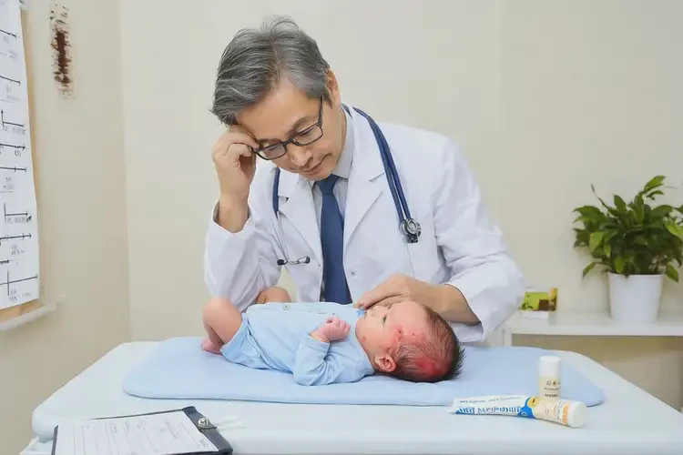 新生兒脖子上偶爾長濕疹能夠徹底治愈嗎(圖1)