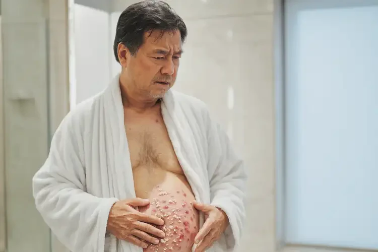 男人肚子有濕疹不管它會(huì)自己自愈嗎(圖4)