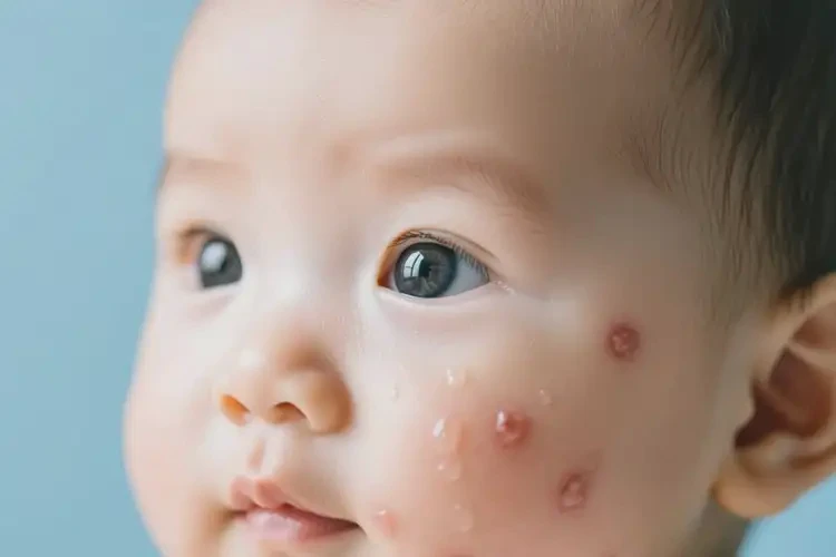 新生儿脸上有湿疹不管它会自己好吗(图2)