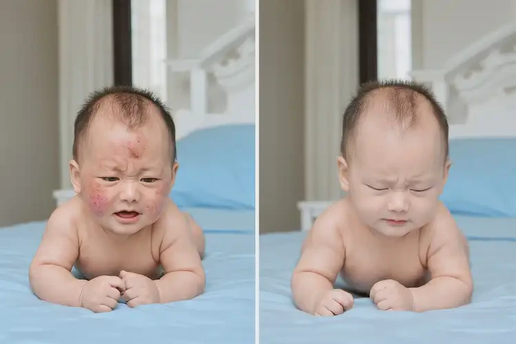 寶寶屁股上偶爾長濕疹不管它會(huì)自己好嗎(圖1)