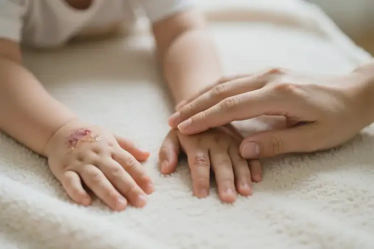 孩子身上出現(xiàn)濕疹不管它會自己痊愈嗎(圖2)