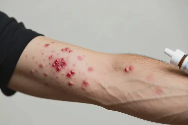 男人手臂出現(xiàn)濕疹不管它會自己痊愈嗎(圖1)