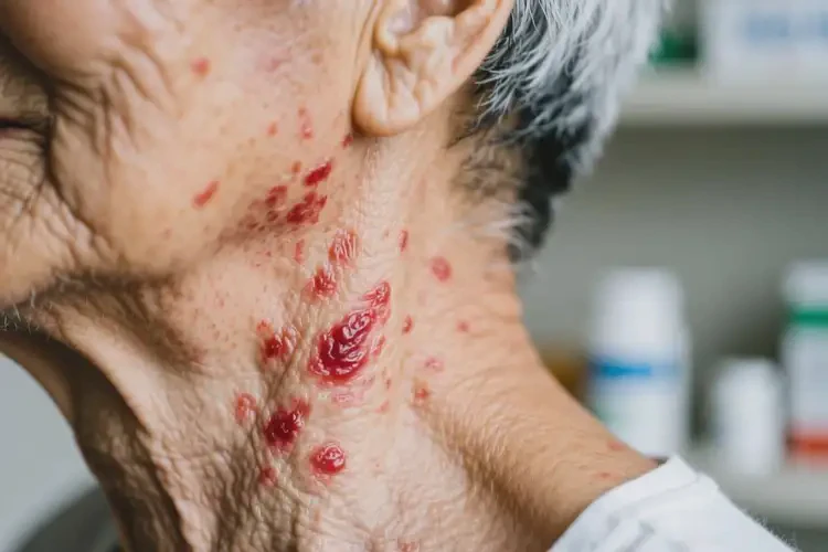 老人脖子上起湿疹不管它会自己痊愈吗(图2)