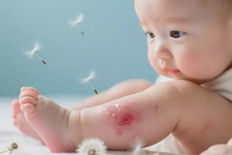 嬰兒小腿上有濕疹不管它會(huì)自己痊愈嗎(圖1)