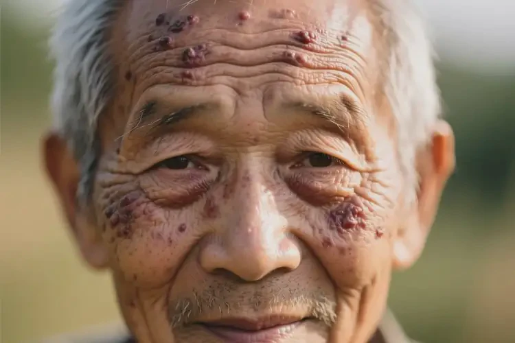 高齡老人臉上出濕疹不管它會自己好嗎(圖1)