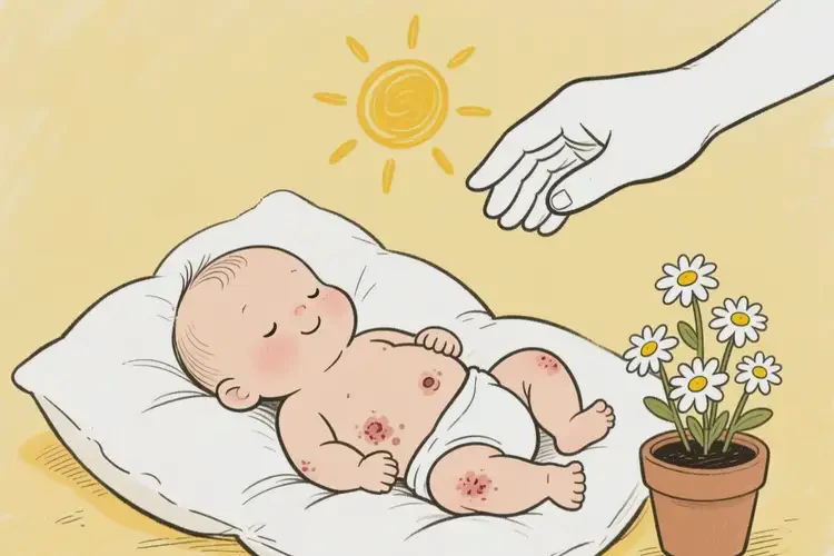 新生兒肚子上容易長濕疹可以徹底自愈嗎(圖2)