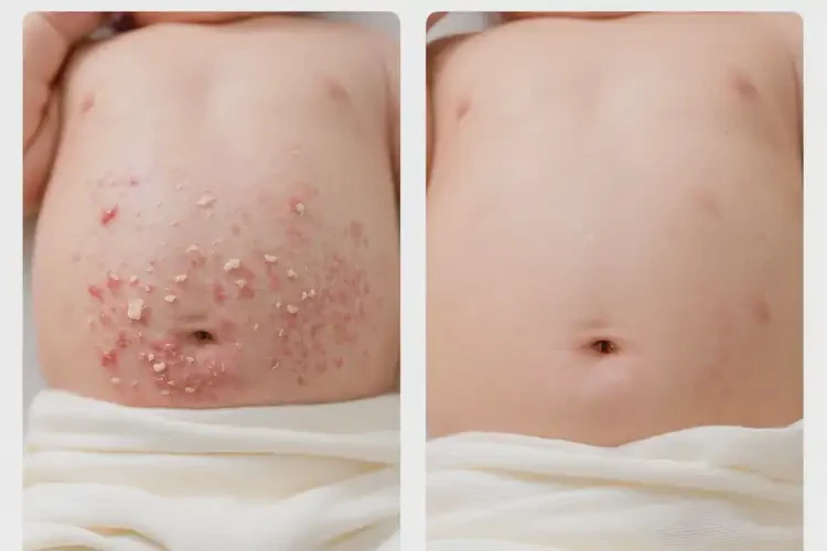 新生兒肚子上有濕疹可以徹底自愈嗎(圖2)