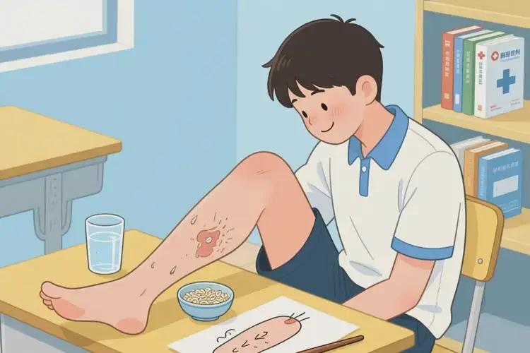 大學(xué)生小腿上出現(xiàn)濕疹可不可以徹底自愈(圖2)
