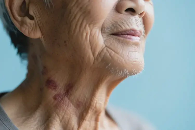 老人脖子上偶尔起湿疹不管它会自己痊愈吗(图1)