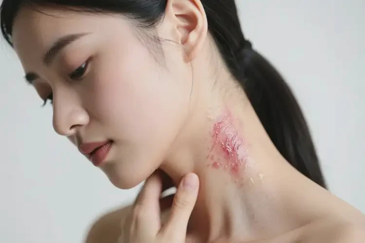 女生脖子出現(xiàn)濕疹不管它會自己痊愈嗎(圖3)